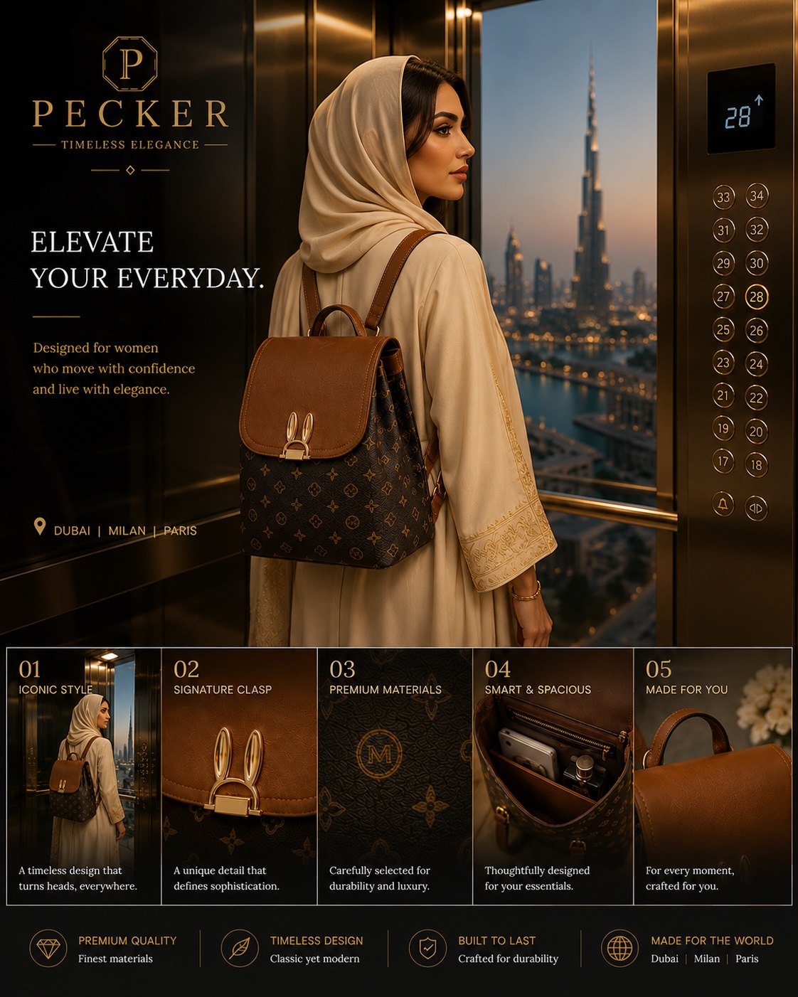 PECKER Monogram Backpack — 01